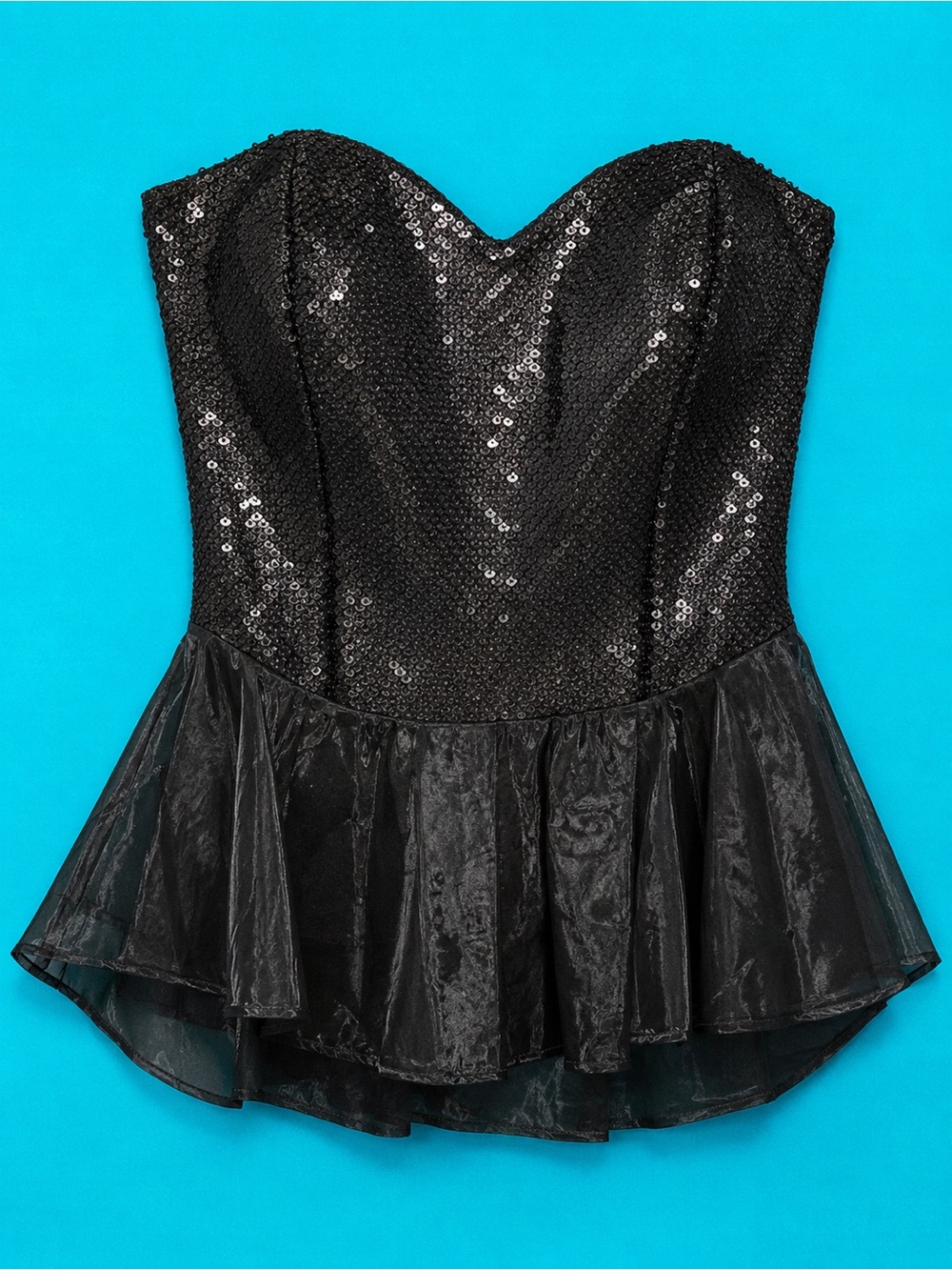 Bebe Black Sequin Bustier Corset Top NWT Medium fitted *34B 26 waist 36hip*